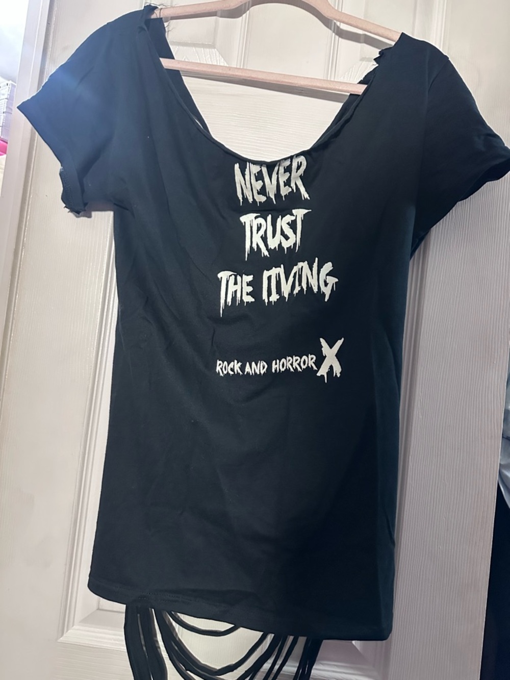 Never Trust The Living Black Graphic Tee -